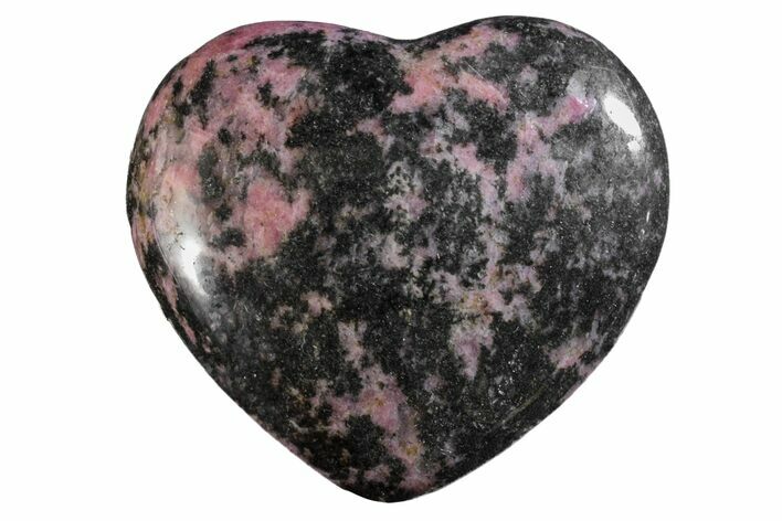 Polished Rhodonite Heart - Madagascar #160449